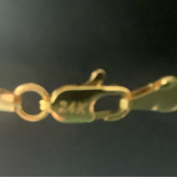 BRAND NEW 24k gold over silver, serpentine Sleek Necklace. From Nordstrom. - Picture 4 of 7